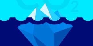 El mundo despertó ante la Emergencia Climática ilustración de icebergs asomando por encima de la línea de agua del mar