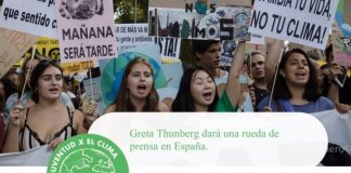 Rueda de prensa de Juventud por el Clima y Greta Thunberg antes de la Marcha por el Clima