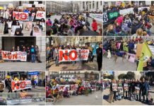 No hay excusa para el maltrato animal: No a la caza Moisaco de manifestantes contra la caza en diferentes ciudades españolas
