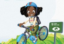 Frieda y los objetivos de desarrollo sostenible Frieda en bicicleta