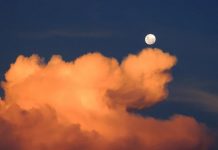 Trump firma el fin de la Luna como «bien común» de toda la humanidad Horizonte con Luna sobre nube naranja