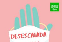 Reducción de ratios, rigor sanitario: prioridades para la desescalada escolar y reincorporación a las aulas Mano con mascarilla sobre la que está escrito "Desescalada escolar"